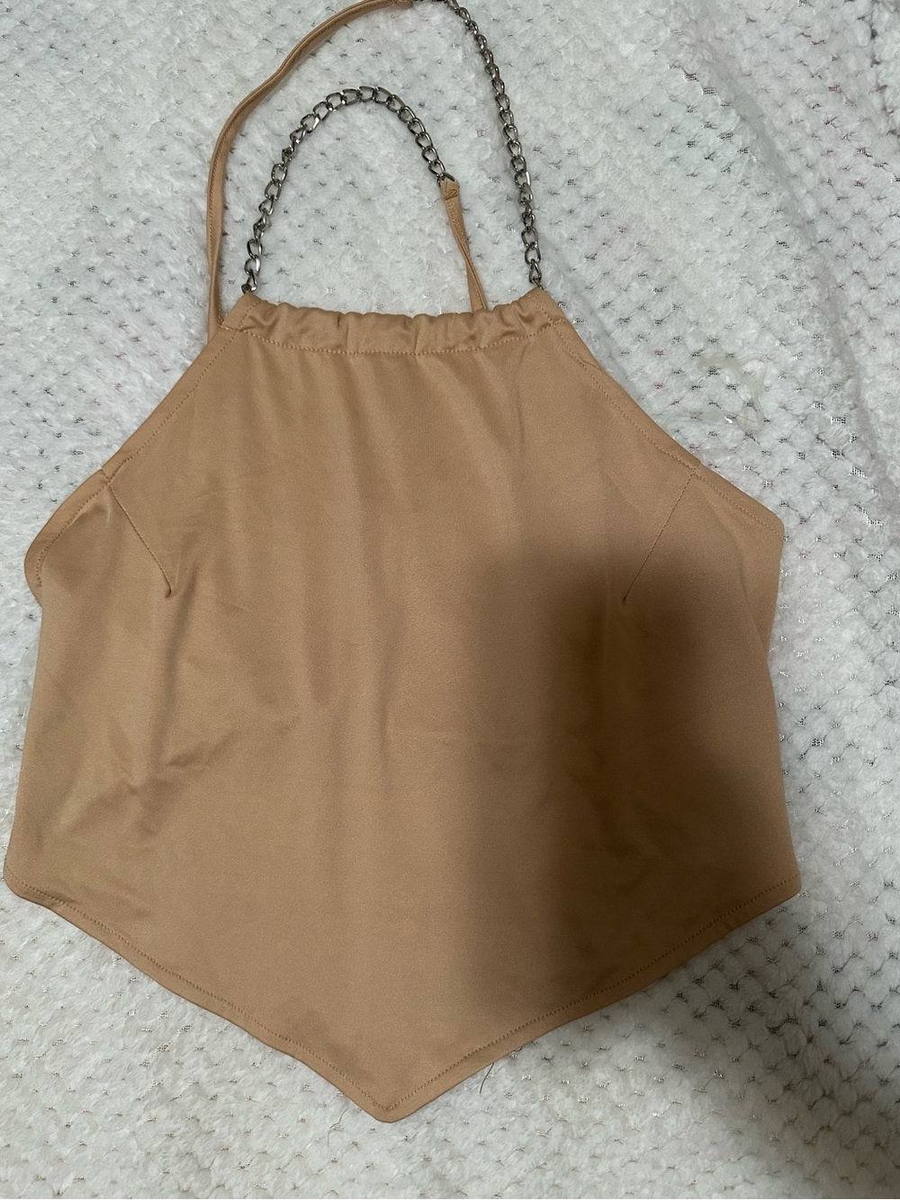 Heart Hips Camel Halter Top with Chain-Strap